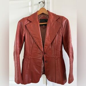 Women's Red Leather Jacket